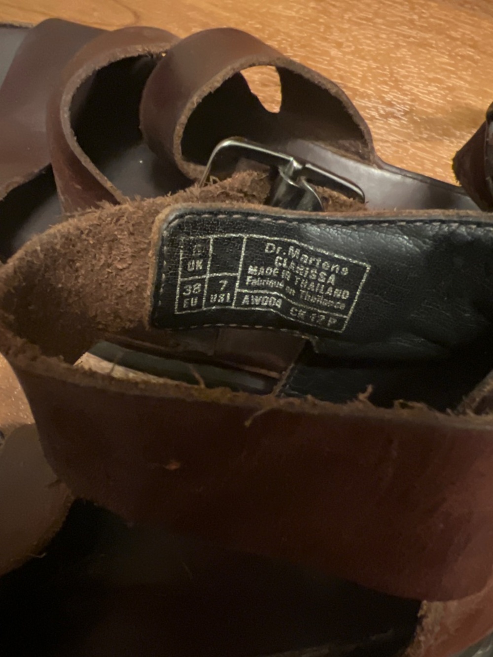 Rare Clarissa Dr. Martens Brown Leather Sandals women’s Size 7 (runs large) - Picture 11 of 11
